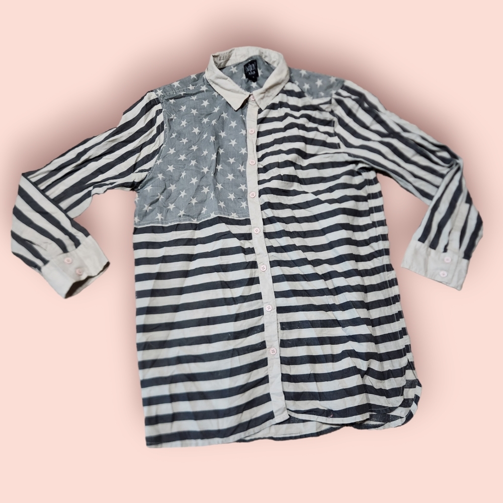 Swildens American Flag Button Down 4th of July
